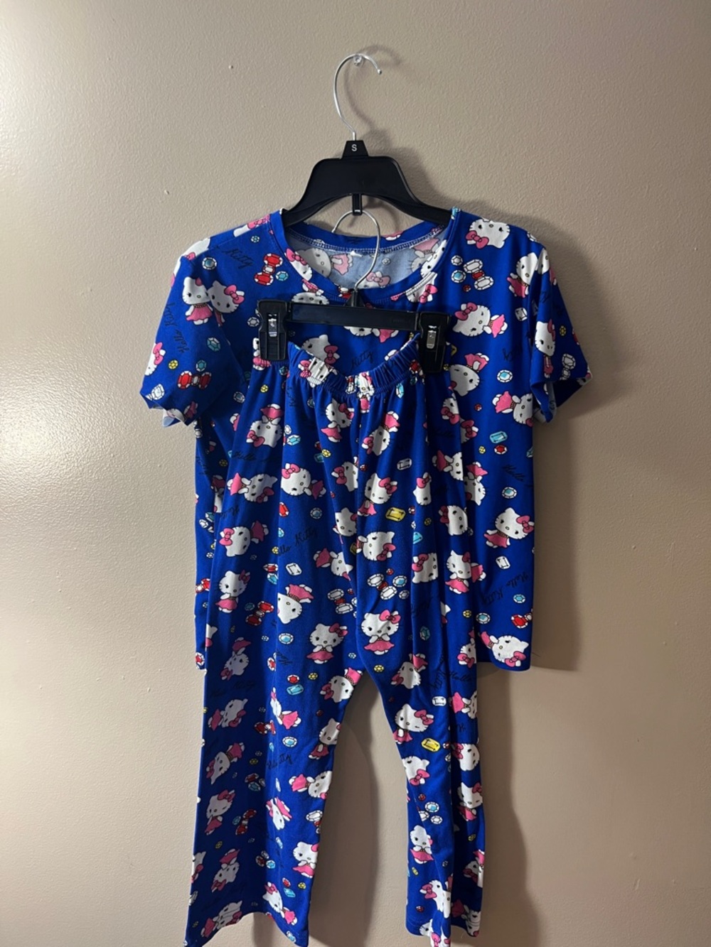 Hello Kitty Navy & Pink Long Sleeve Kids Pajama Set